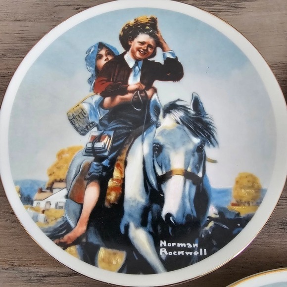 Norman Rockwell Vintage Young Love Collector Plates 3 Set Japan Fine Porcelain - Picture 4 of 10
